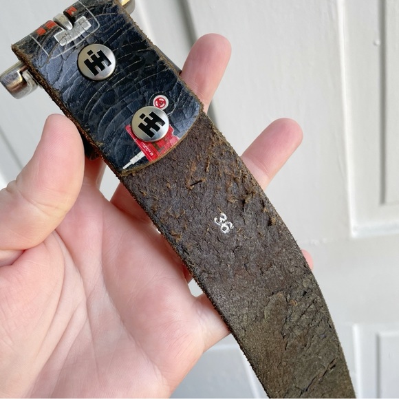 Farmall International Harvester Tractor Distressed Genuine Leather Belt Size 36 - Picture 5 of 7